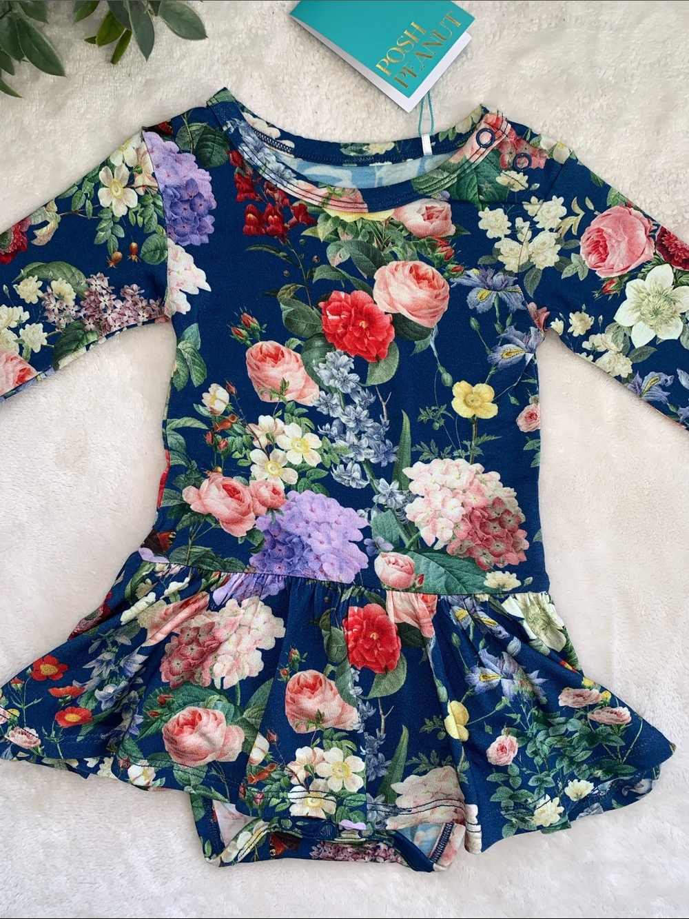 NWT Posh Peanut Carmen Bodysuit Dress 6-12M Bamboo